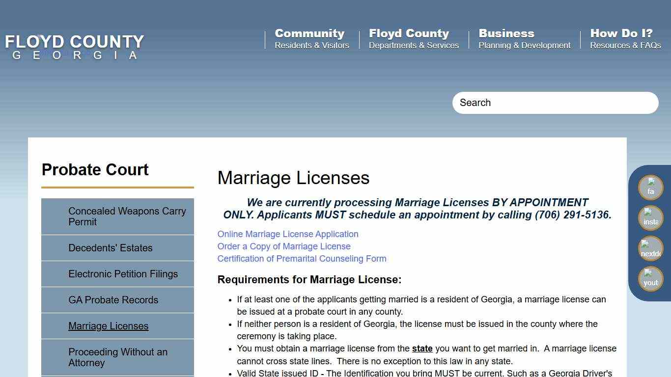 Marriage Licenses | Floyd County Georgia